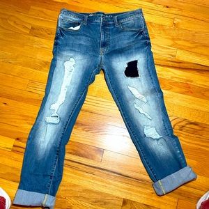 Men’s Distessed cuffed Jeans, Size 32